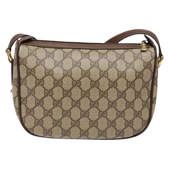 GUCCI GG Supreme Web Sherry Line Bag PVC Beige Gold 89 02 032 Auth 137285 - Picture 2 of 16